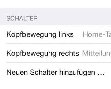 iOS 7 per Kopfbewegung steuern