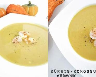 Kürbis-Kokos Suppe mit Garnelen