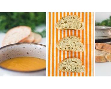 Möhren-Ingwer-Suppe mit frischem Baguette