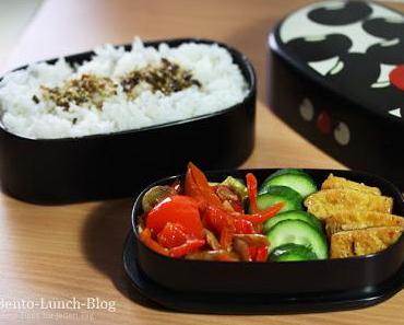 Bento #143: Süßsauer-Gemüse mit Tofu und Wasabi-Furikake