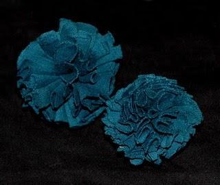Fabric PomPoms and Zipper Flowers