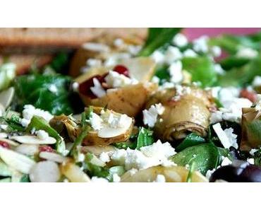 Birnen, Artischocken und Preiselbeer Orangen Tahin Dressing