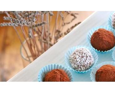 Schokoladige Rum Kokos-Kugeln raw, milchfrei & fructosearm