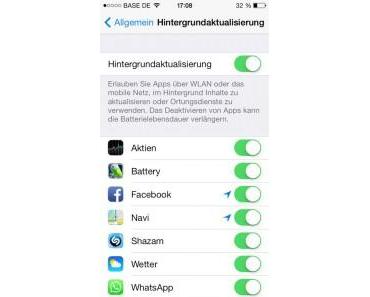 iOS 7: Die Batterielaufzeit schnell und einfach verlängern