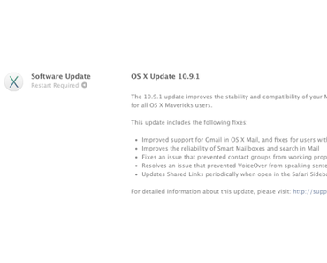 Apple gibt Mac OSX 10.9.1 zum Download frei