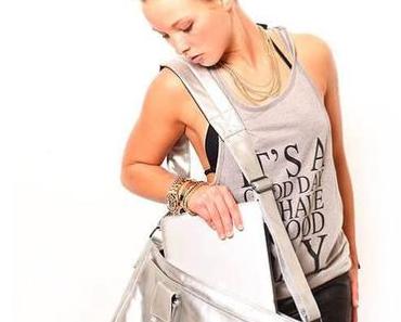 #Converse Tasche Shoulder Flap Bag 99301-02 Laptoptasche Silber, Silver, Schultertasche Limited Edition