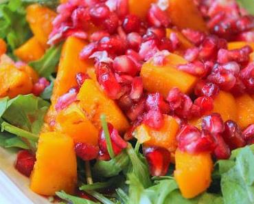 Rucola Salat mit Kürbis und Granatapfel