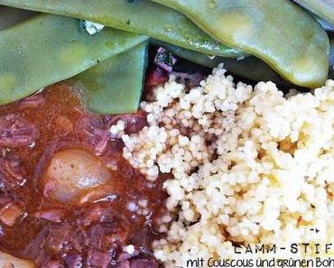 Lamm-Stifado mit Coucous und grünen Bohnen