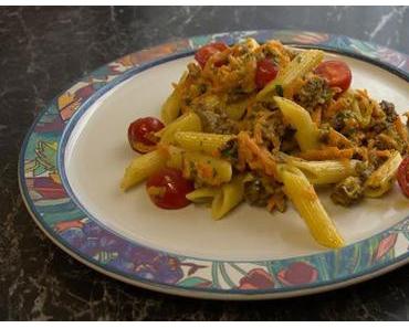 Blitzpasta    Hack  Möhrenpfanne