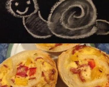 Die flotteste Schnecke der Stadt – oder – Ein Snack von  der schnellen Sorte: Salami-Paprika-Schnecken