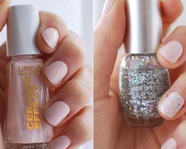 Layla Ceramic Effect & essence nail art twins glitter topper