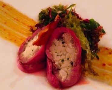 Roastbeef-Frischkäseröllchen mit Endiviensalat