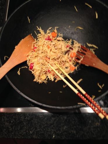 Nudeln im Wok