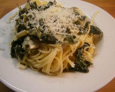 Rezept - Spaghetti mit Mangold und Fetakäse