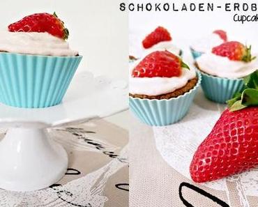 Schokoladen-Erdbeer Cupcakes