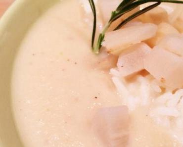 Cremige Schwarzwurzel-Birnen-Suppe mit Rosmarin