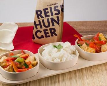 Rotes Thai-Curry mit Hähnchen, Paprika und Jasminreis