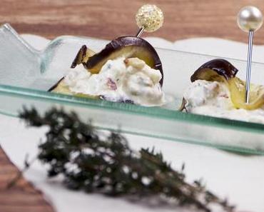 [Low Carb] Mediterrane Auberginenröllchen mit Feta-Frischkäse