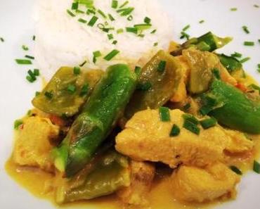 Spargel-Hühnercurry mit Reis