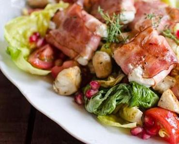 Bunter Salat mit Ziegenfrischkäse im Speckmantel + Gewinner!