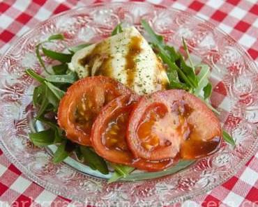 Ostersonntag – das Menü – Teil 1: Büffelmozzarella mit Tomaten auf wilder Rauke