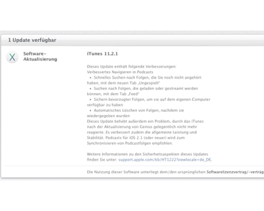 Apple veröffentlicht(e) iTunes 11.2.1