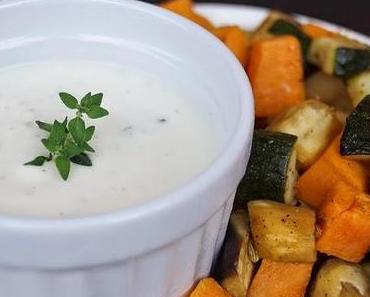 Ofengemüse mit Zitronen-Ingwer-Dipp