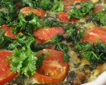Backofenliebe... oder  Spinatquiche mit Mozarella und Paradeisern