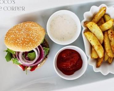 Veggieburger mit Patato Wedges - let's schlemm
