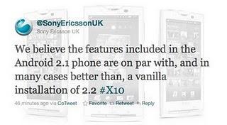 Sony Ericsson Xperia 10, X 10 Mini und Verwandte: Kein Update auf Android 2.2 Froyo.