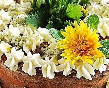 Süßes aus der Kräuterküche - Minzekranz mit Löwenzahnblüten