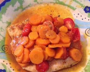 Pustensteaks mit Curry-Möhren