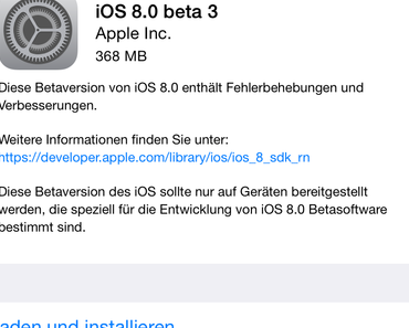 Apple veröffentlicht iOS 8 Beta 3 für Entwickler