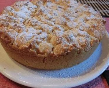 Krümelkuchen mit Aprikosen