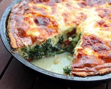 Quiche mit Spinat und Tomaten
