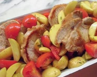 Ofenkoteletts mit Schmortomaten