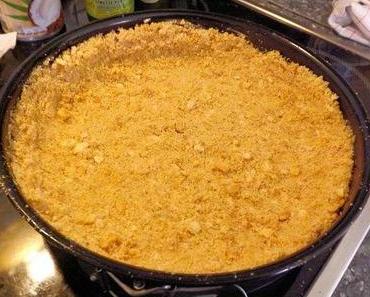 Kokos-Käsekuchen mit Heidelbeeren