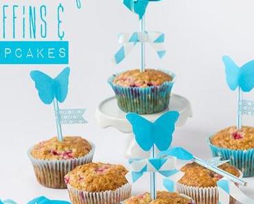 Strohhalm-Dekorationen für Muffins und Cupcakes aus Origami-Papier