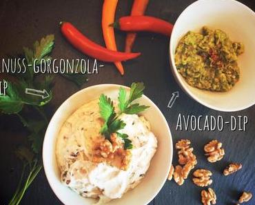 Walnuss-Gorgonzola-Dip & Avocado-Dip
