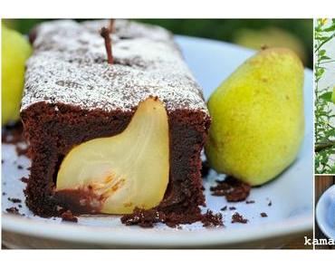 Birnen-Schokoladenkuchen mit Crème Fraîche