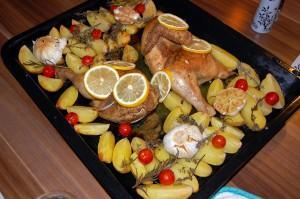 Saftiges Zitronenhähnchen mit Kartoffeln