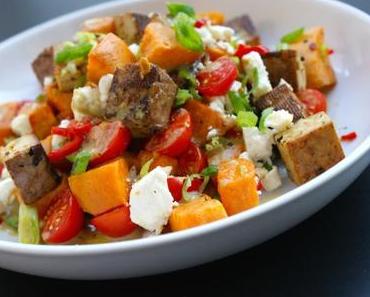 Frischer Süßkartoffelsalat mit Tofu