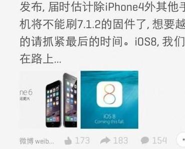 iOS 8 Jailbreak Status für iPhone 6 und iPhone 6 Plus