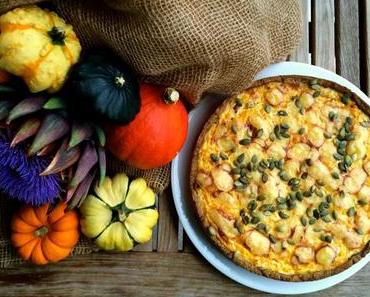 Kürbis-Tomaten-Quiche – Perfekt umrahmter Kürbis