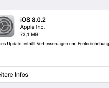 Apple veröffentlicht iOS 8.0.2 mit wichtigen Fehlerbehebungen