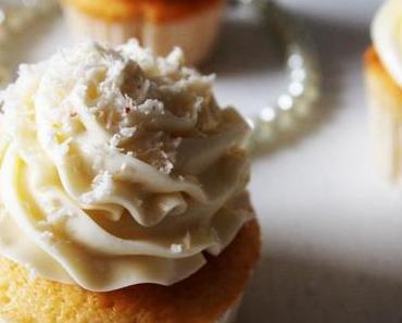 White Cupcakes with Cream Cheese Frosting