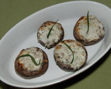 Champignons mit Kräuter-Frischkäsefüllung (lacto-vegetarisch / vegan)