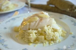 Weiß wie der Schnee: Risotto mit Schwarzwurzeln und gedünstetem Kabeljau