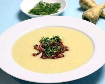 Pastinakensuppe mit krossem Speck
