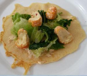 Crespelle mit Blattspinat